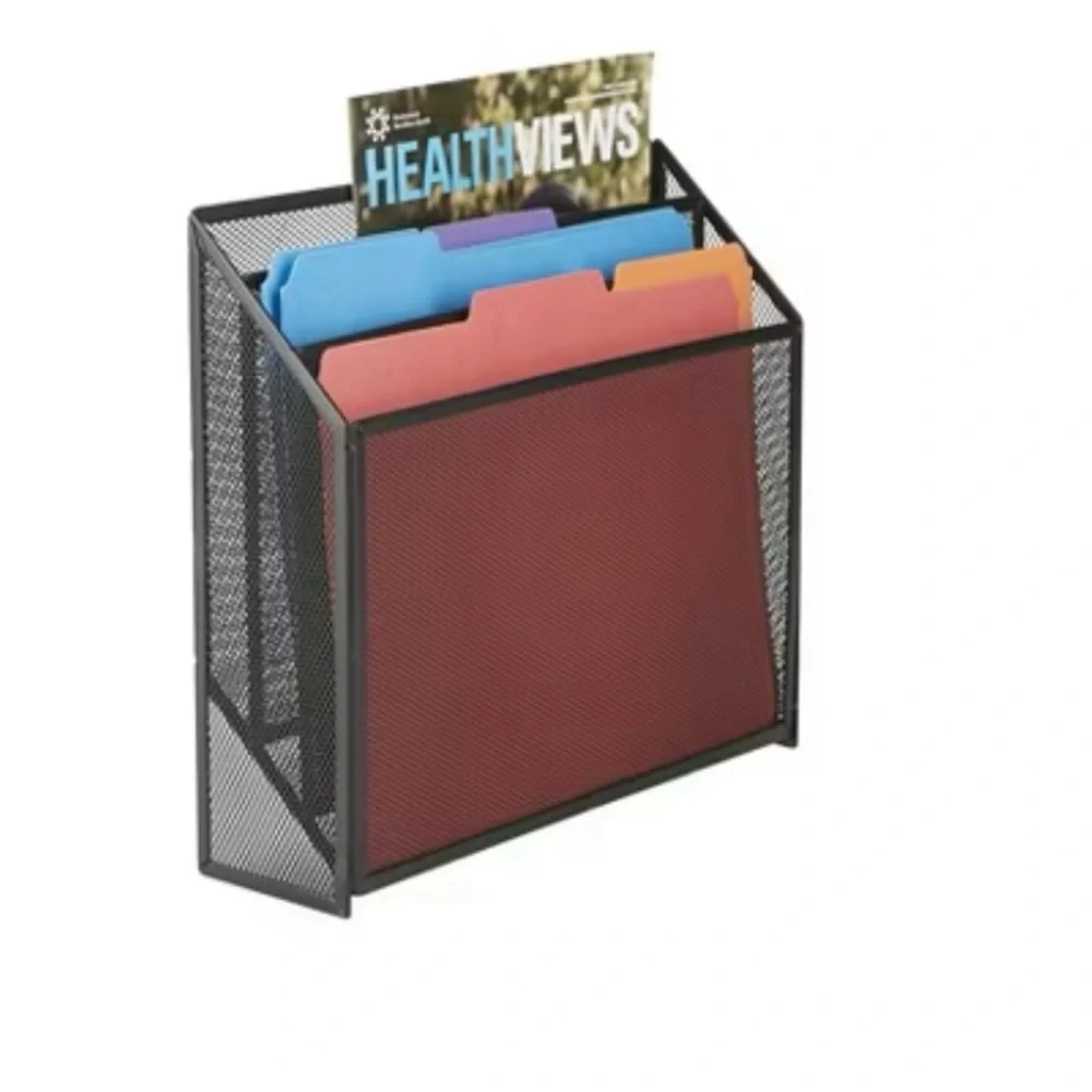 Mind Reader 3-Tier Jumbo Metal Mesh File Holder, Black